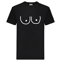 T-Shirt - Två tecknade bröst