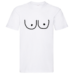 T-Shirt - Två tecknade bröst