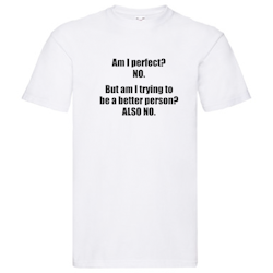 T-Shirt - Am I perfect? NO