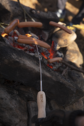 Grillpinne med trähandtag, teleskop - 80 cm