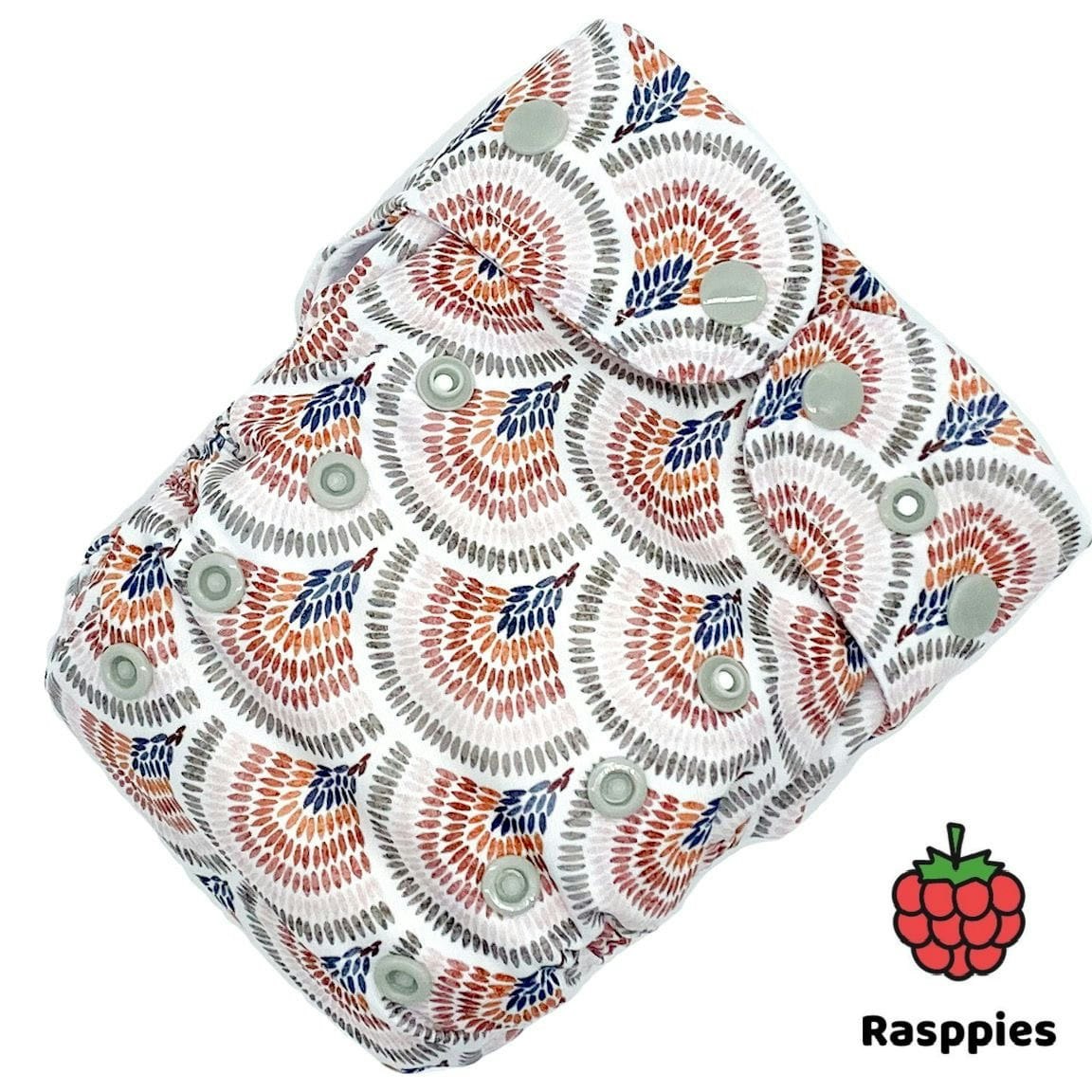 En tygblöja i form av pocketblöja från Rasppies.