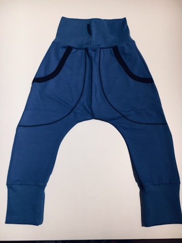 Baggy byxa slim, Blå med matchande mudd