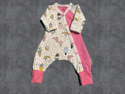 Baggydress med Enhörning och glass, rosa. stl 44/46