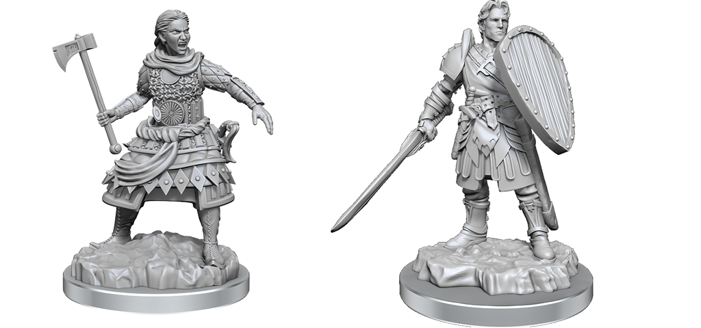 Nolzur's Marvelous Miniatures (unpainted): Human Fighters (2)