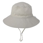 Beige solhatt med rem till bebis