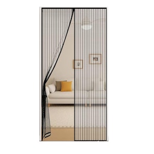 Myggnätsdörr - Premium - 210*90 - Svart - Magnetisk