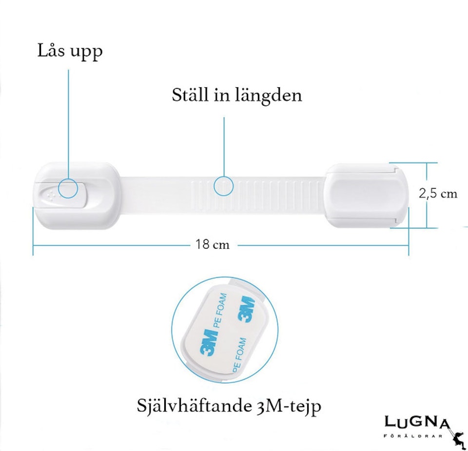 Måttanvisningar för barnsäkert multilås
