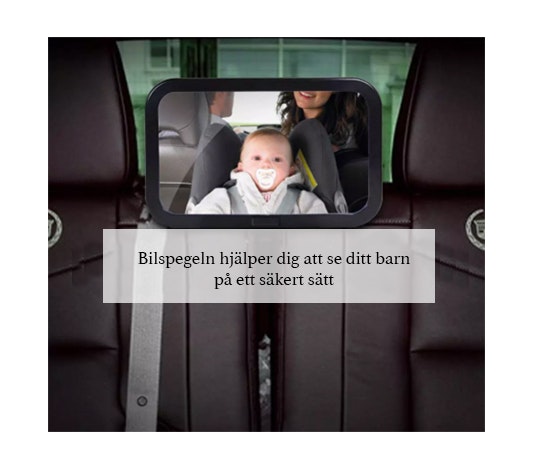Bilspegel till barn monterad i ett bilsäte