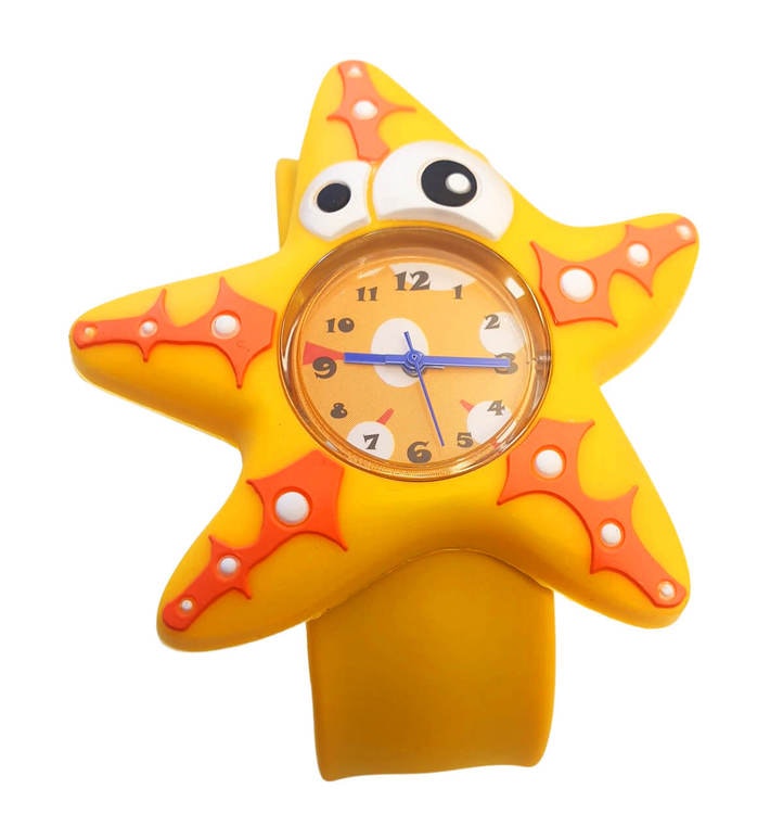 Armbandsur till barn med motiv av en gul sjöstjärna