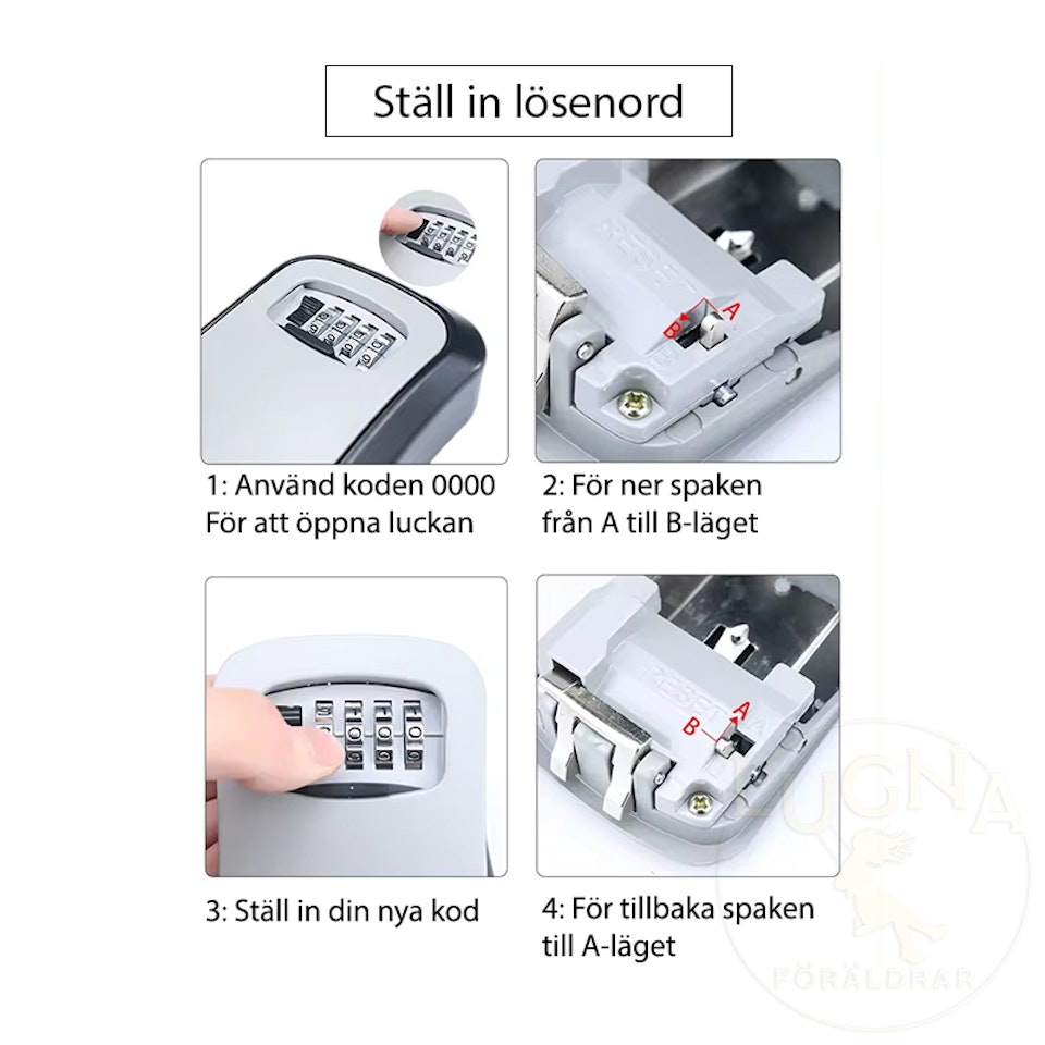 Manual för hur man byter kod på kodlåset