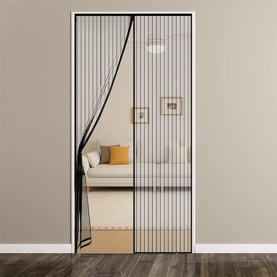 Myggnätsdörr - Premium - 210*100 - Svart - Magnetisk