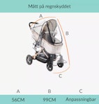 Mått på regnskydd till barnvagn från Lugna Föräldrar