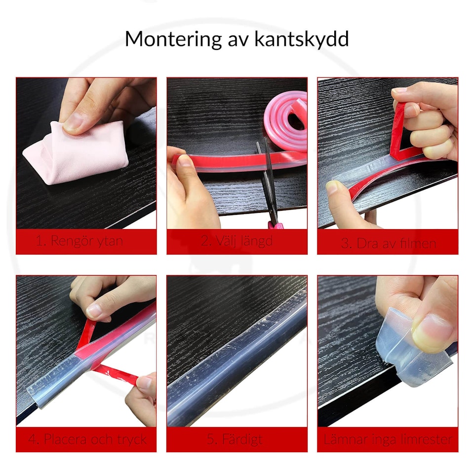 Monteringsanvisning för transparent kantskydd