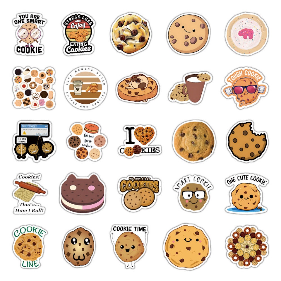 Klistermärken till barn med fina motiv av cookies