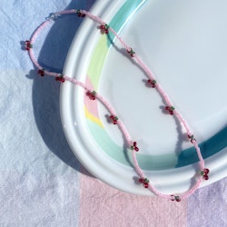 Halsband - Rosa körsbär