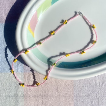 Halsband - Rosa citroner