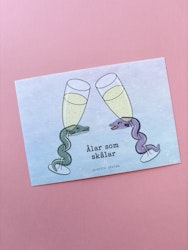 Vykort - Ålar som skålar