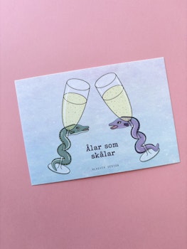 Vykort - Ålar som skålar