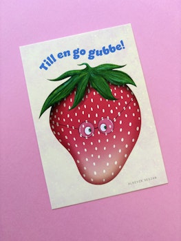 Vykort - Go gubbe (gul)