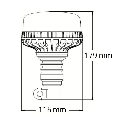 Varningsljus micro LED roterande R65 stång