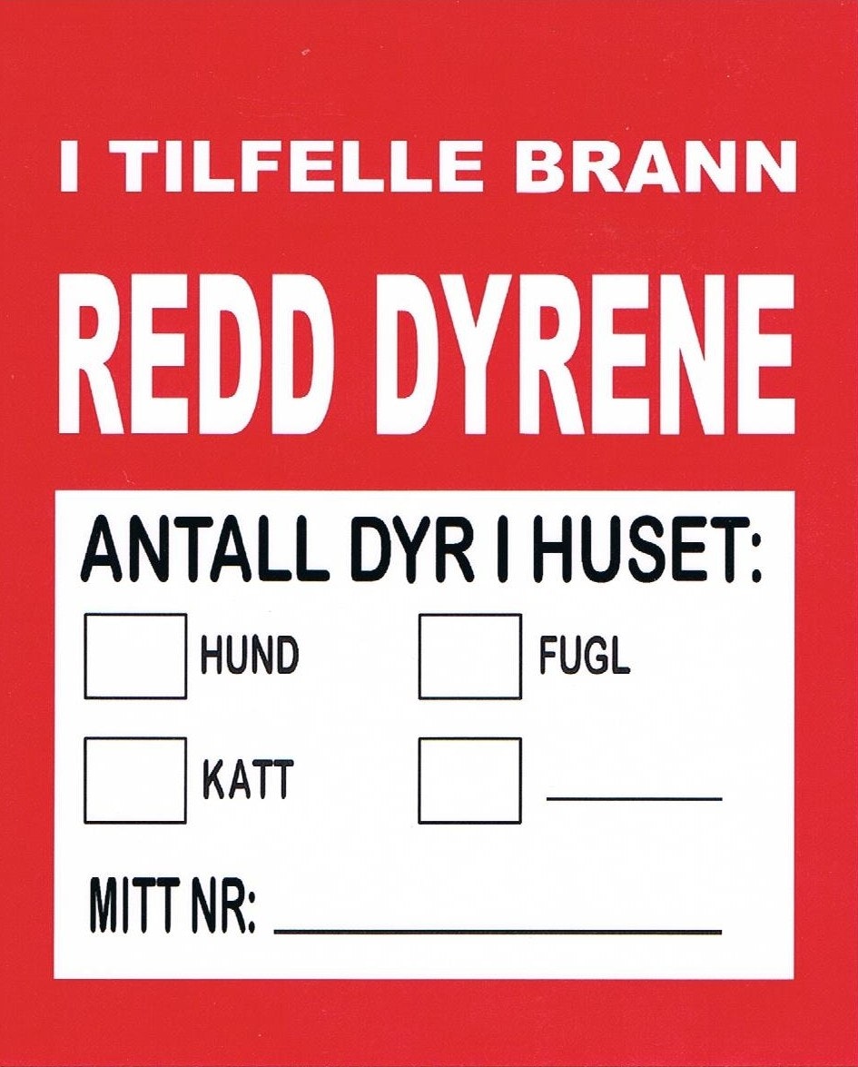 I tilfelle brann klistermerke