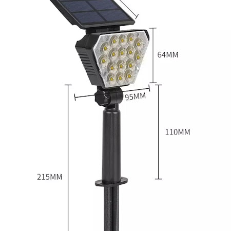 Spotlight LED-strålkastare Solcell 2 PACK