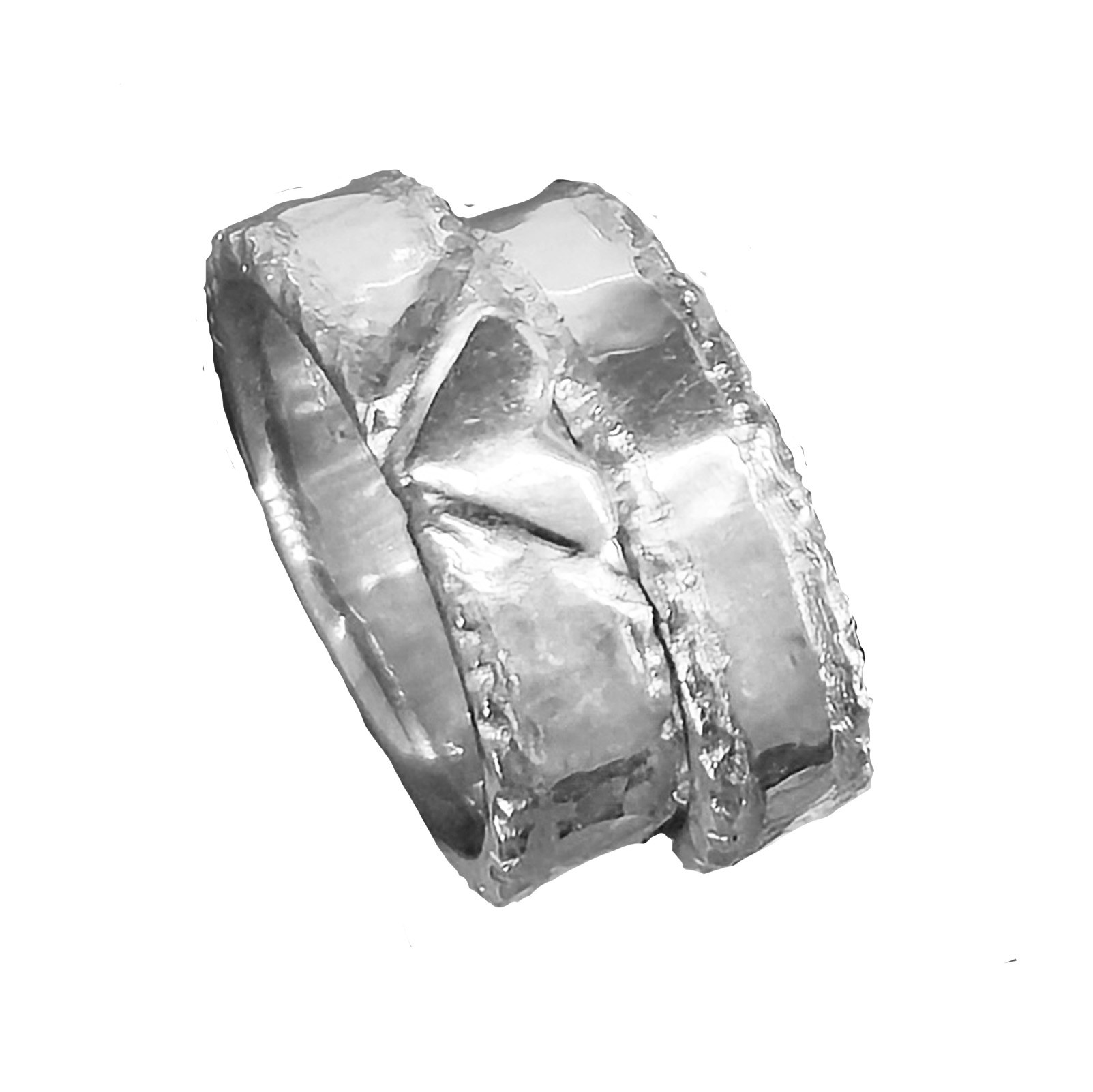 Njord silverring. Med eller utan hjärta. Rustika handgjorda ringar från Alv Design