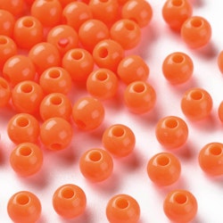 Akrylpärlor (100st) 6mm - Orange