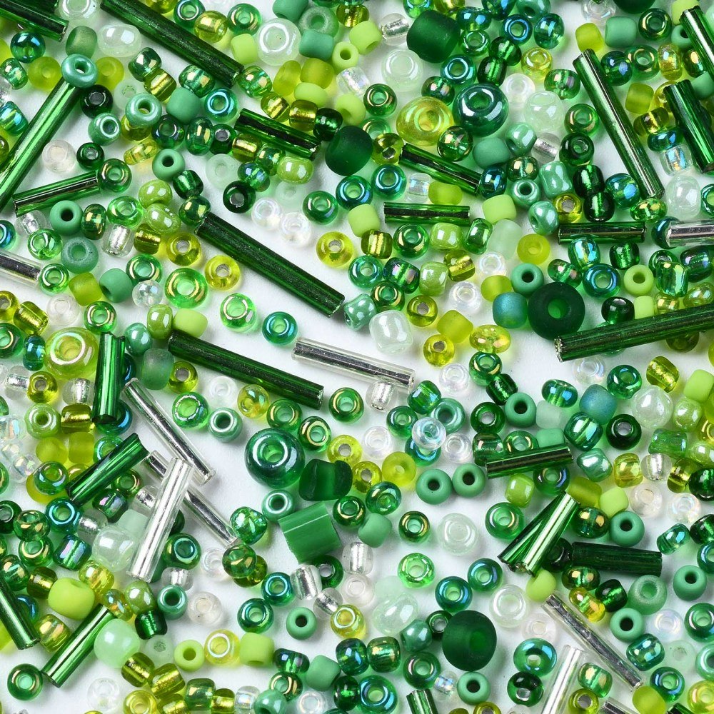 Glaspärlor Seed Beads (250st) - Crystal Mix Grön