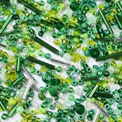 Glaspärlor Seed Beads (250st) - Crystal Mix Grön