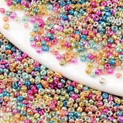 Glaspärlor Seed Beads (400st) 2,5mm - Krom Mix