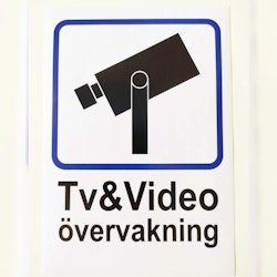 SKYLT TV Video Kamera Övervakning Klistermärke Väggdekor Dekor 20x14,5cm