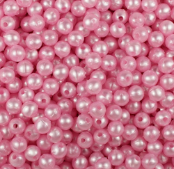 100st Runda pärlor 7mm - Bubblegum Pink (Rosa)