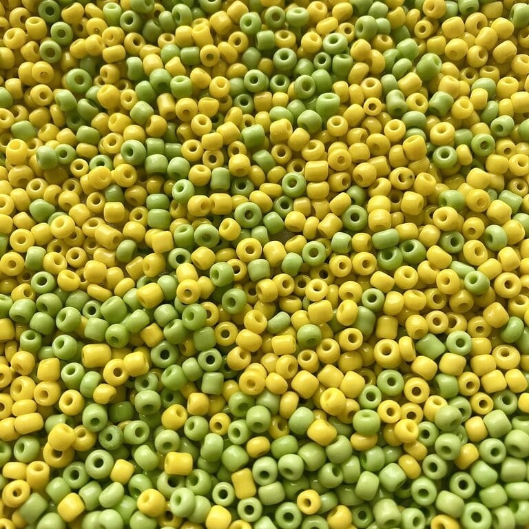 Glaspärlor Seed Beads (500st) 3mm - Gul & Grön
