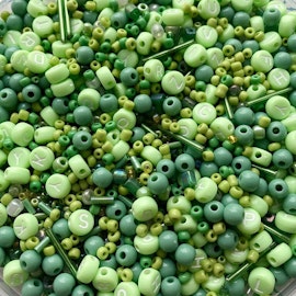 Pärlor Mixade (250) - Grön Mix