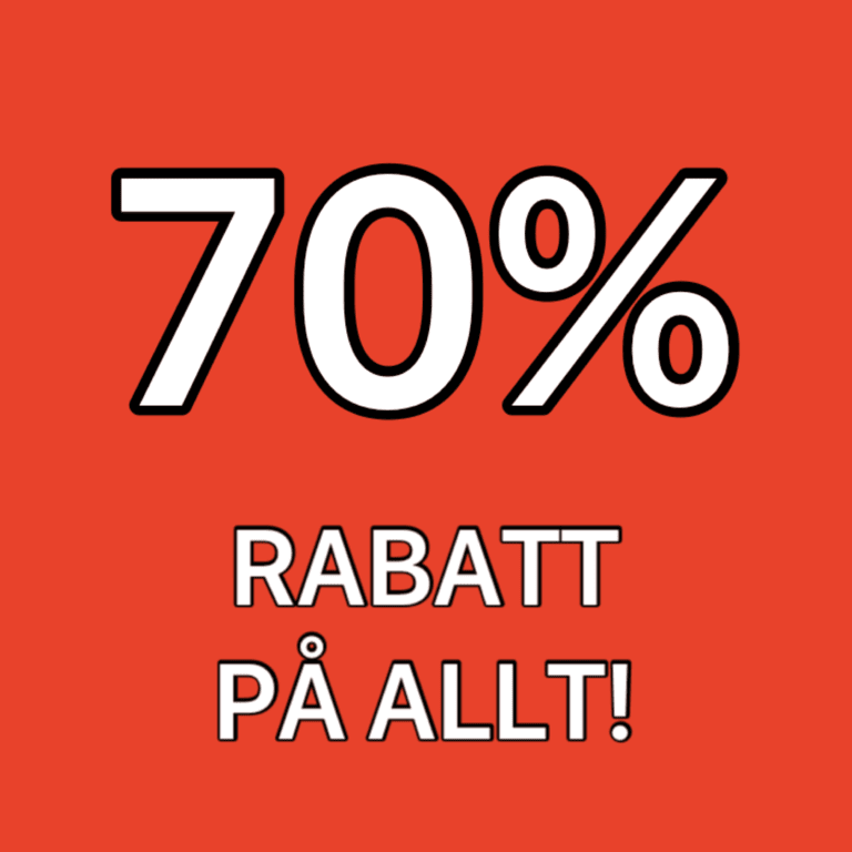 70% RABATT PÅ ALLT!
