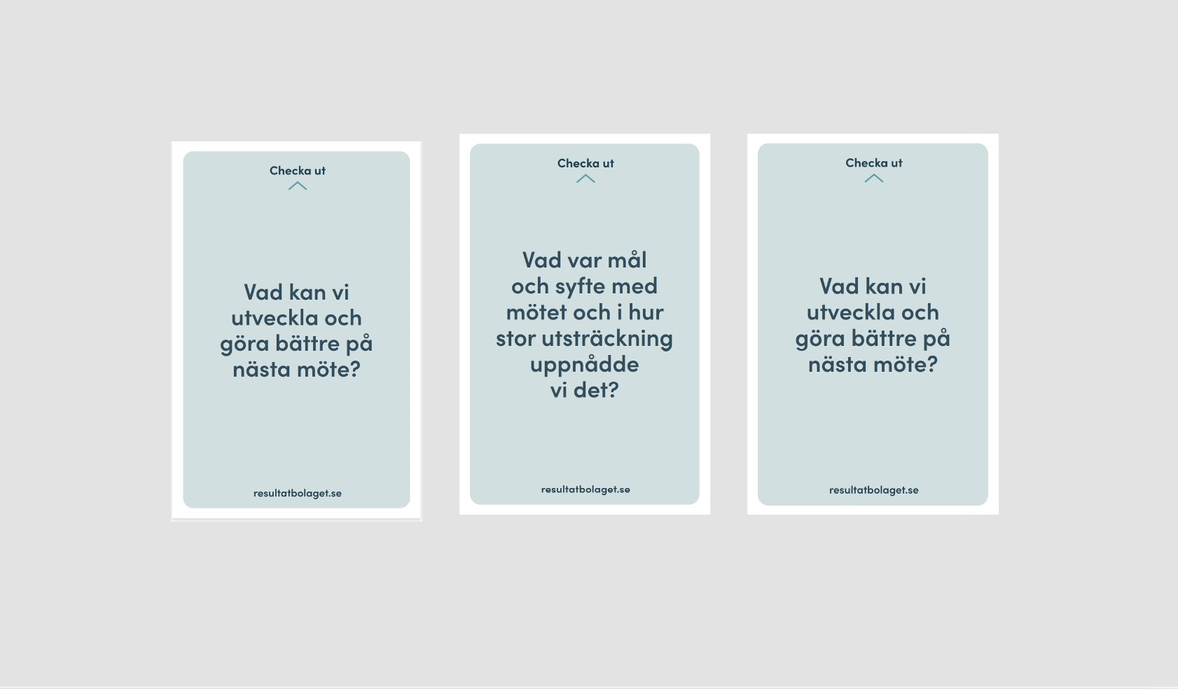 Exempel In-och utcheckningskorten Resultatbolaget