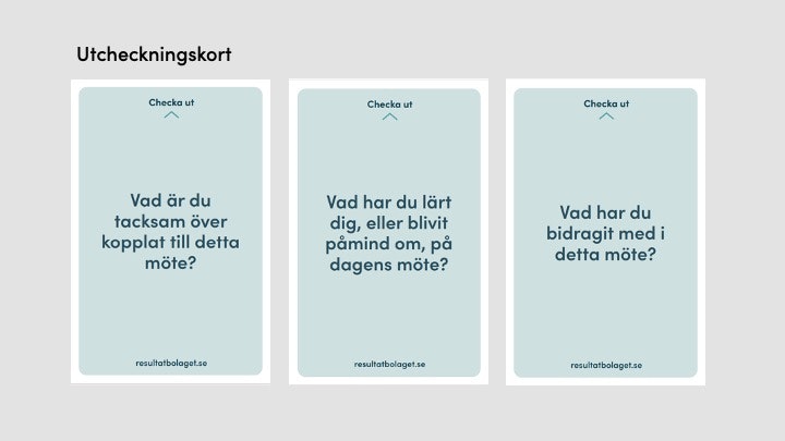In-och utcheckningskorten