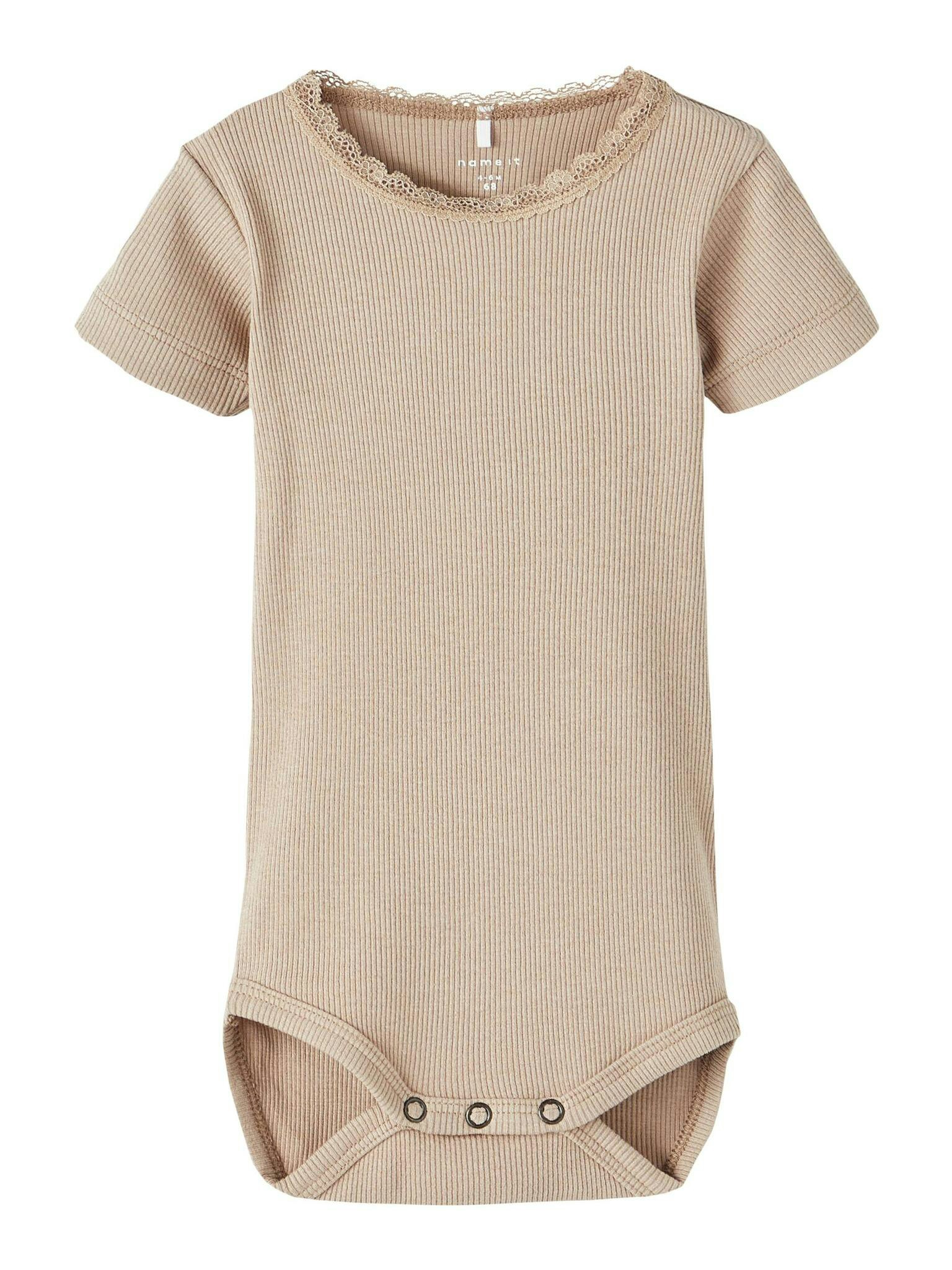 Name It Kortärmad Body - NBFKAB SS BODY Mocha Meringue