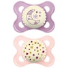 MAM Napp - Original Napp Night Silikon Rosa 2-pack 0-6 Månader