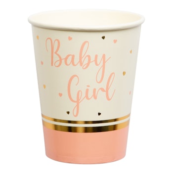 Hisab/Joker Paper cups Baby Girl 8p - Engångsmuggar