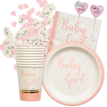 Hisab/Joker Paper plate Baby Girl 23 cm 8p - Engångstallrikar