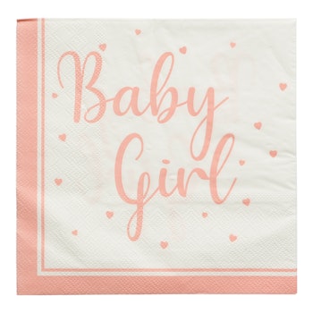 Hisab/Joker Paper Napkins Baby Girl 33*33 cm, 12p - Servetter