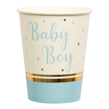 Hisab/Joker Paper cups Baby Boy 8p - Engångsmuggar