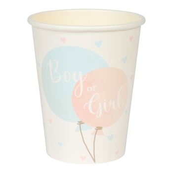 Hisab/Joker Paper cups Gender reveal 8p - Engångsmuggar