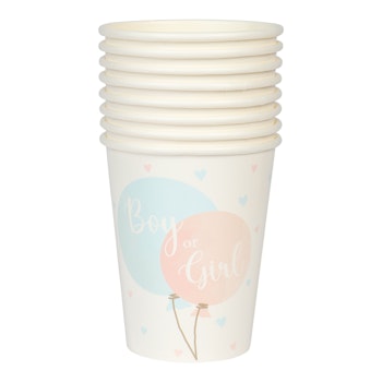 Hisab/Joker Paper cups Gender reveal 8p - Engångsmuggar