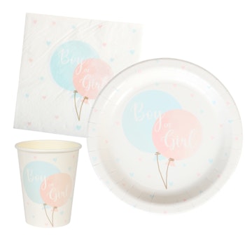Hisab/Joker Paper napkins Gender reveal 33*33 cm, 16p - Servetter