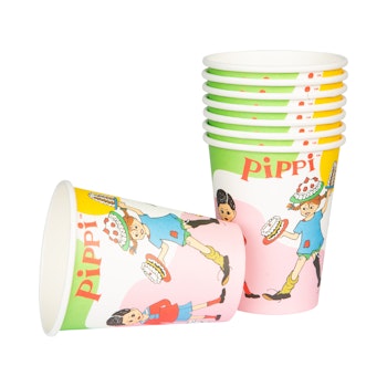 Hisab/Joker Paper cups Pippi Långstrump 8p - Engångsmuggar