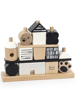 Label Label - Stacking Blocks House - Black/white