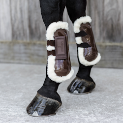Kentucky Vegan Sheepskin Tendon Boots Velcro
